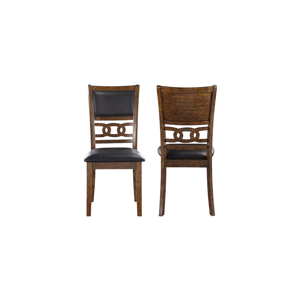Warm Brown Solid Wood Dining Table with 4 Chairs, 47" Round Table with Storage