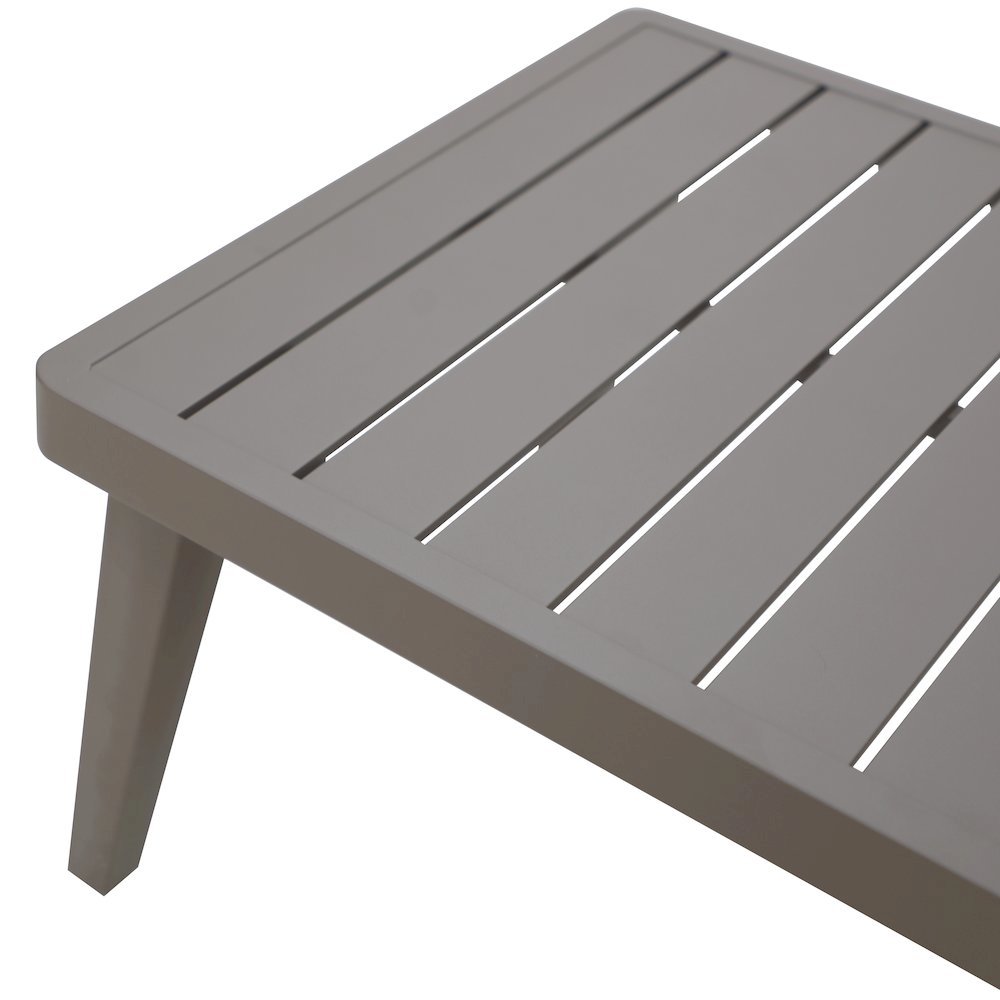 Brown Metal Outdoor Coffee Table, Rectangular Patio Coffee Table