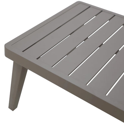 Brown Metal Outdoor Coffee Table, Rectangular Patio Coffee Table