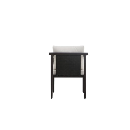 White Outdoor Chairs Set of 2, Metal Patio Chairs for Garden or Deck Use