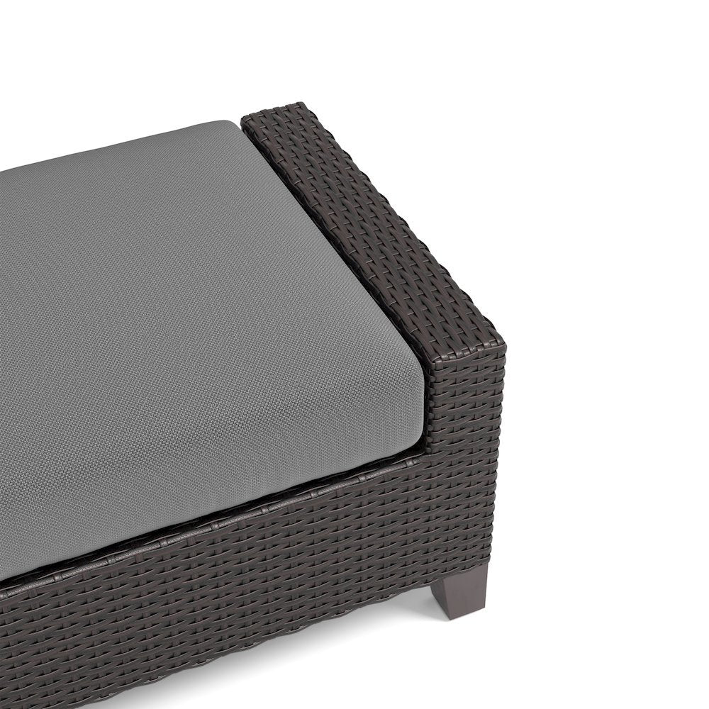 Outdoor Escape Outdoor Ottomans for Patio, Wicker Footstools, Set of 2