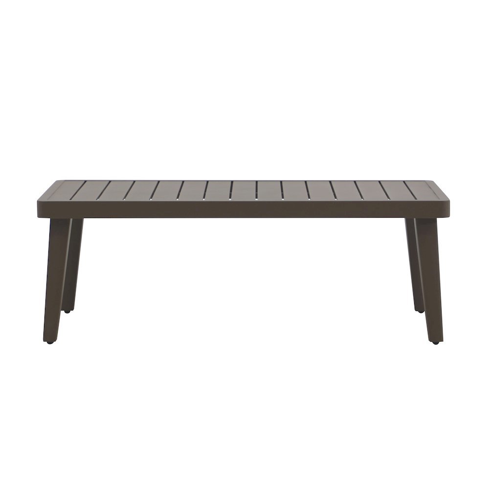 Brown Metal Outdoor Coffee Table, Rectangular Patio Coffee Table