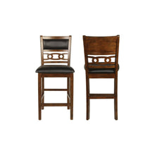 Brown Wood Dining Chairs Set Of 2, Faux Leather Farmhouse Style Dining Chairs