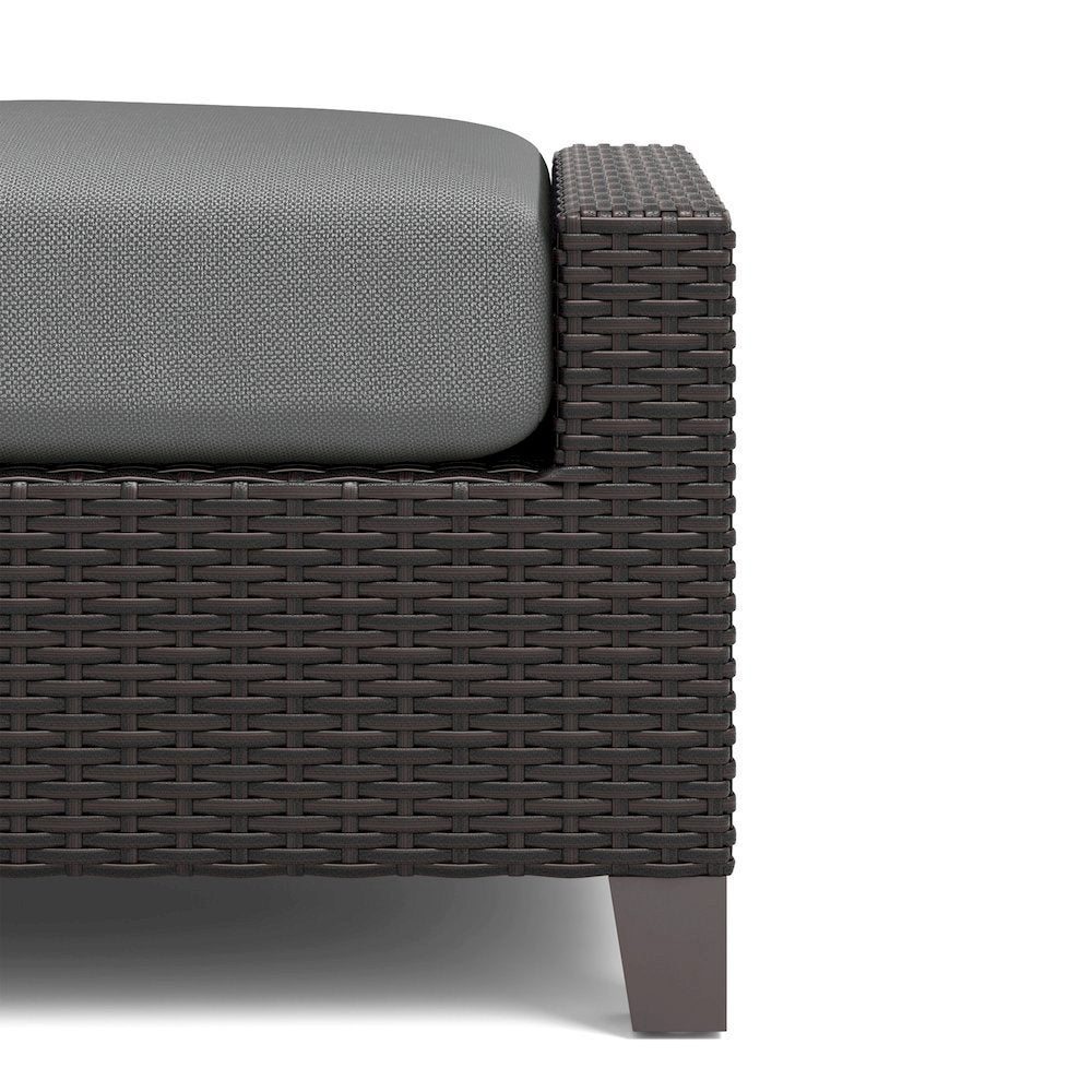 Outdoor Escape Outdoor Ottomans for Patio, Wicker Footstools, Set of 2