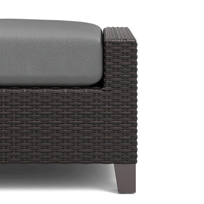 Outdoor Escape Outdoor Ottomans for Patio, Wicker Footstools, Set of 2