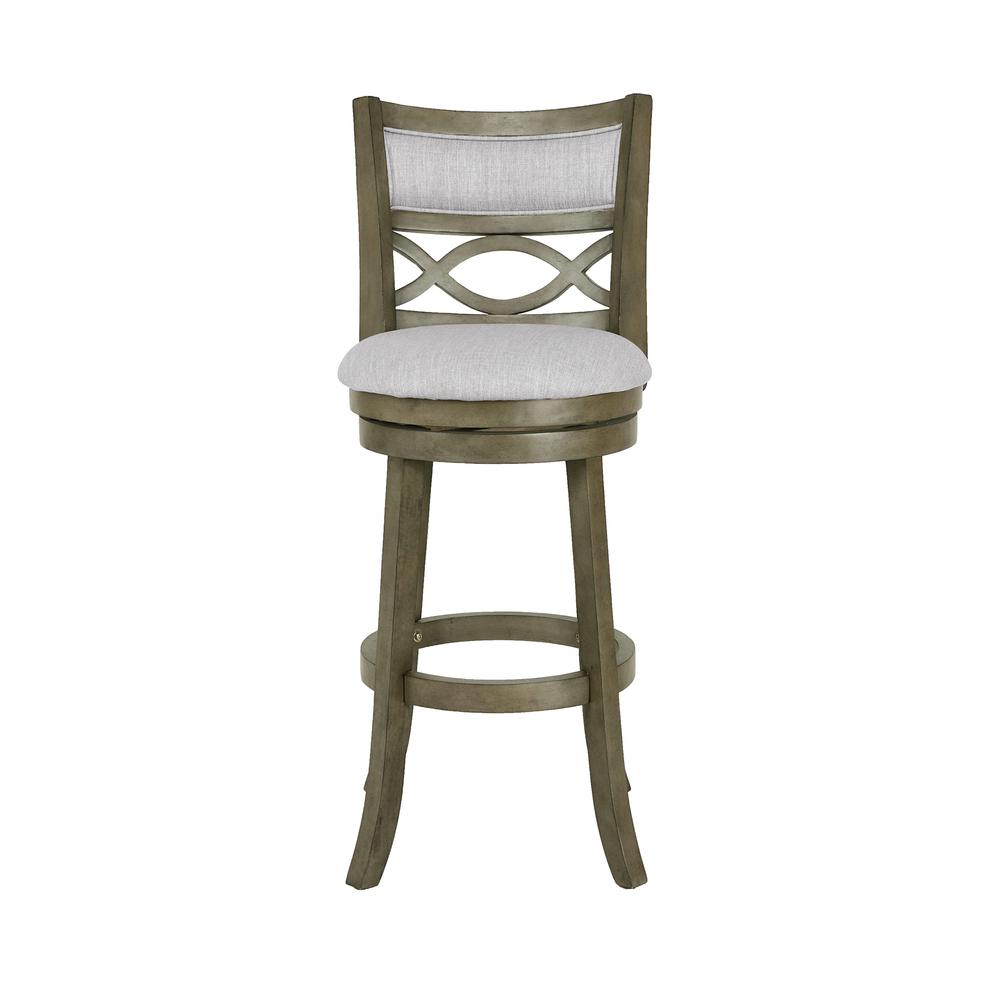New Classic Manchester Gray Wood Swivel Bar Stool with Fabric Seat (Set of 2)