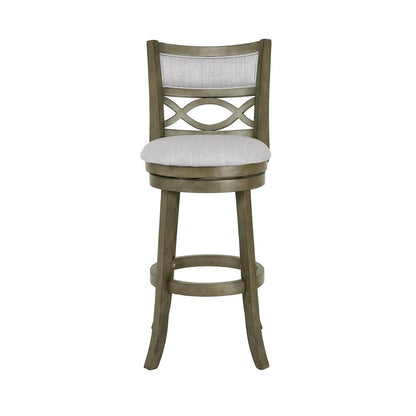New Classic Manchester Gray Wood Swivel Bar Stool with Fabric Seat (Set of 2)