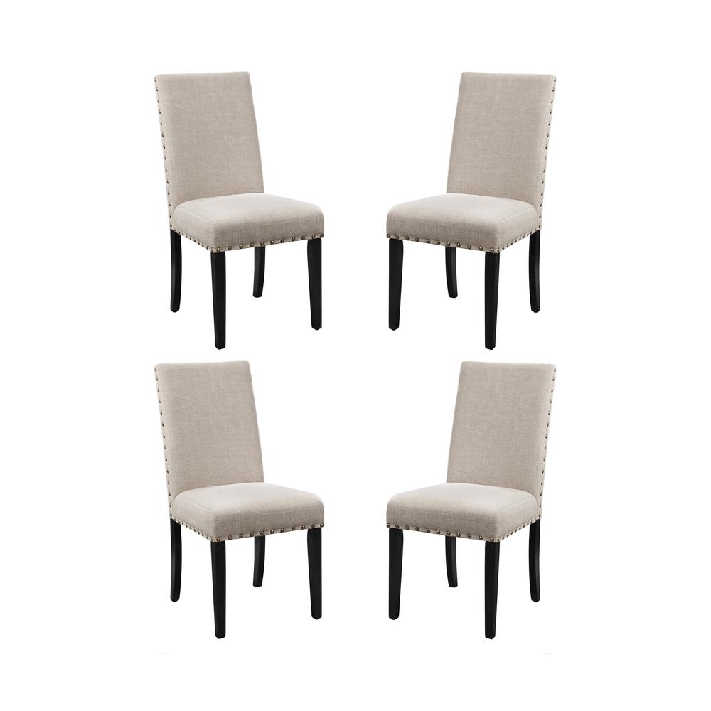 Crispin Natural Beige Solid Wood Dining Chair (Set of 4)