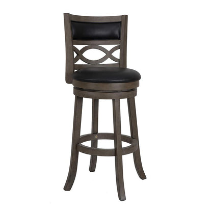New Classic Manchester Gray Wood Swivel Bar Stool with PU Seat (Set of 2)