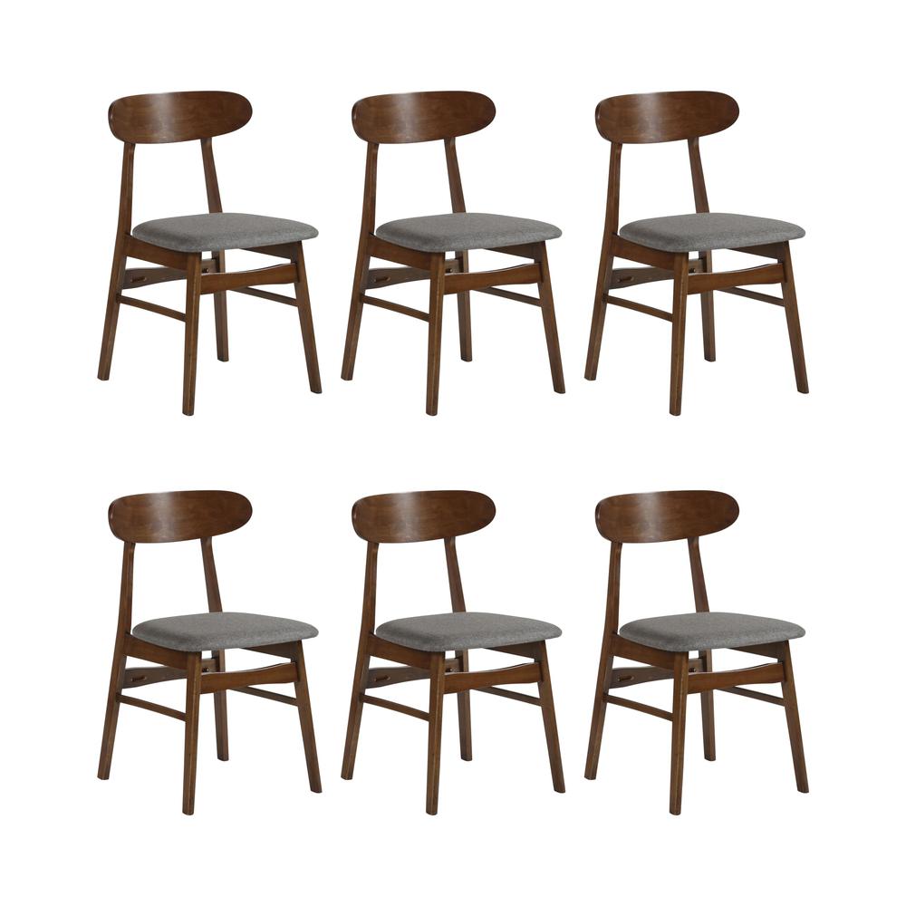 Morocco Dark Gray Solid Wood Dining Chair (Set of 6)