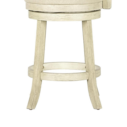 York White Solid Wood Swivel Counter Stool (Set of 2)