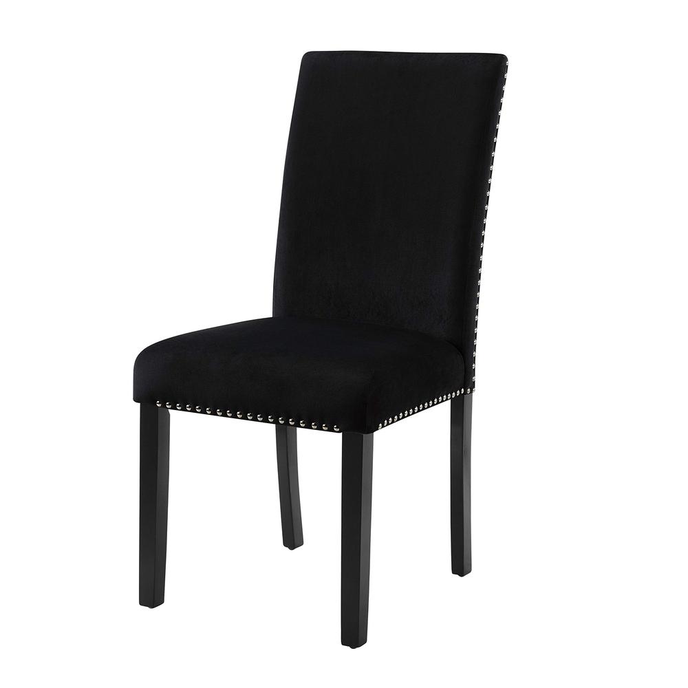 Celeste Black Wood Upholstered Dining Chair (Set of 6)