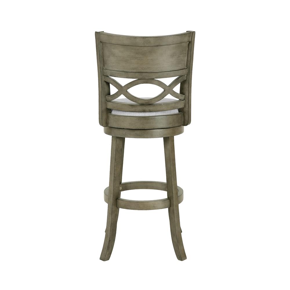 New Classic Manchester Gray Wood Swivel Bar Stool with Fabric Seat (Set of 2)