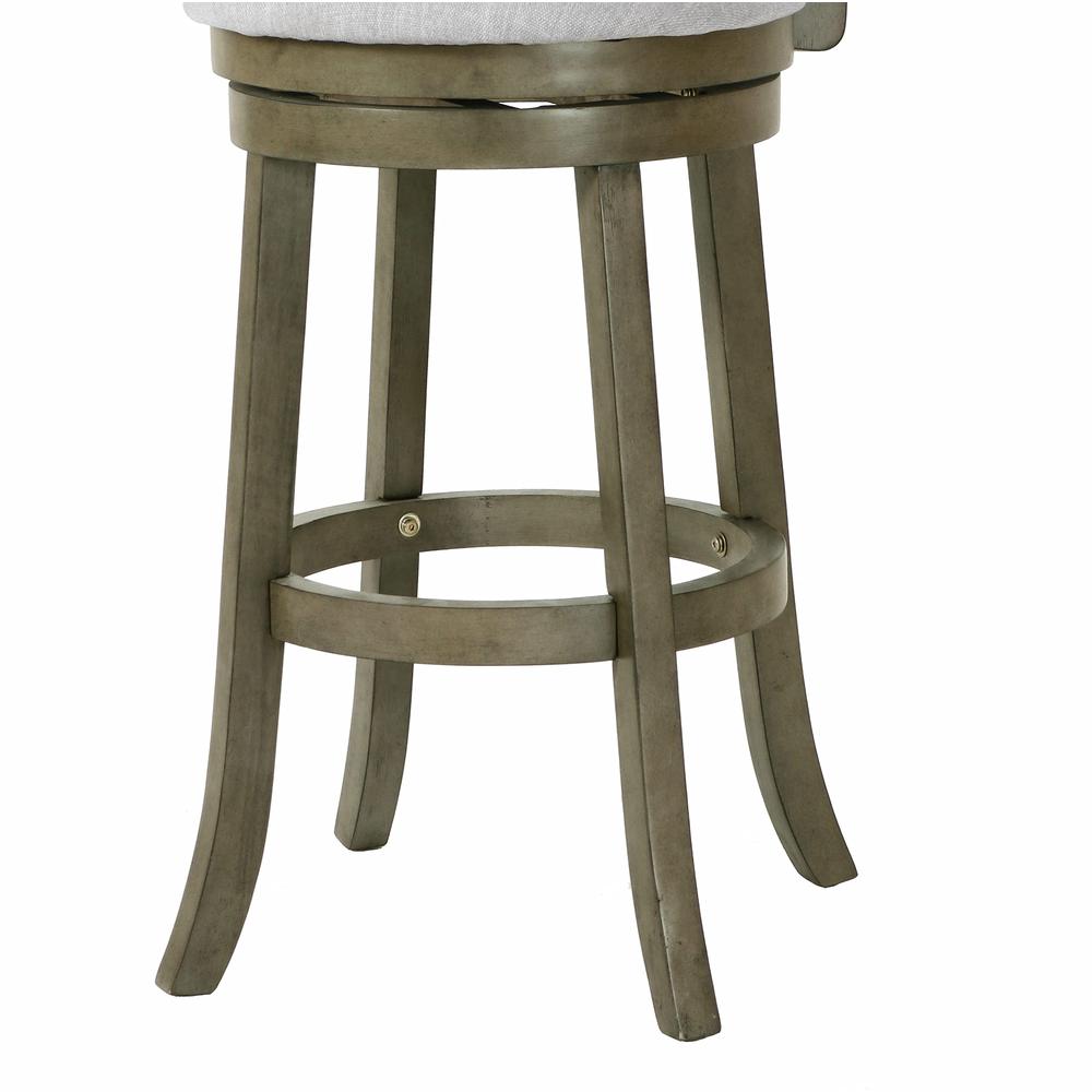 New Classic Manchester Gray Wood Swivel Bar Stool with Fabric Seat (Set of 2)