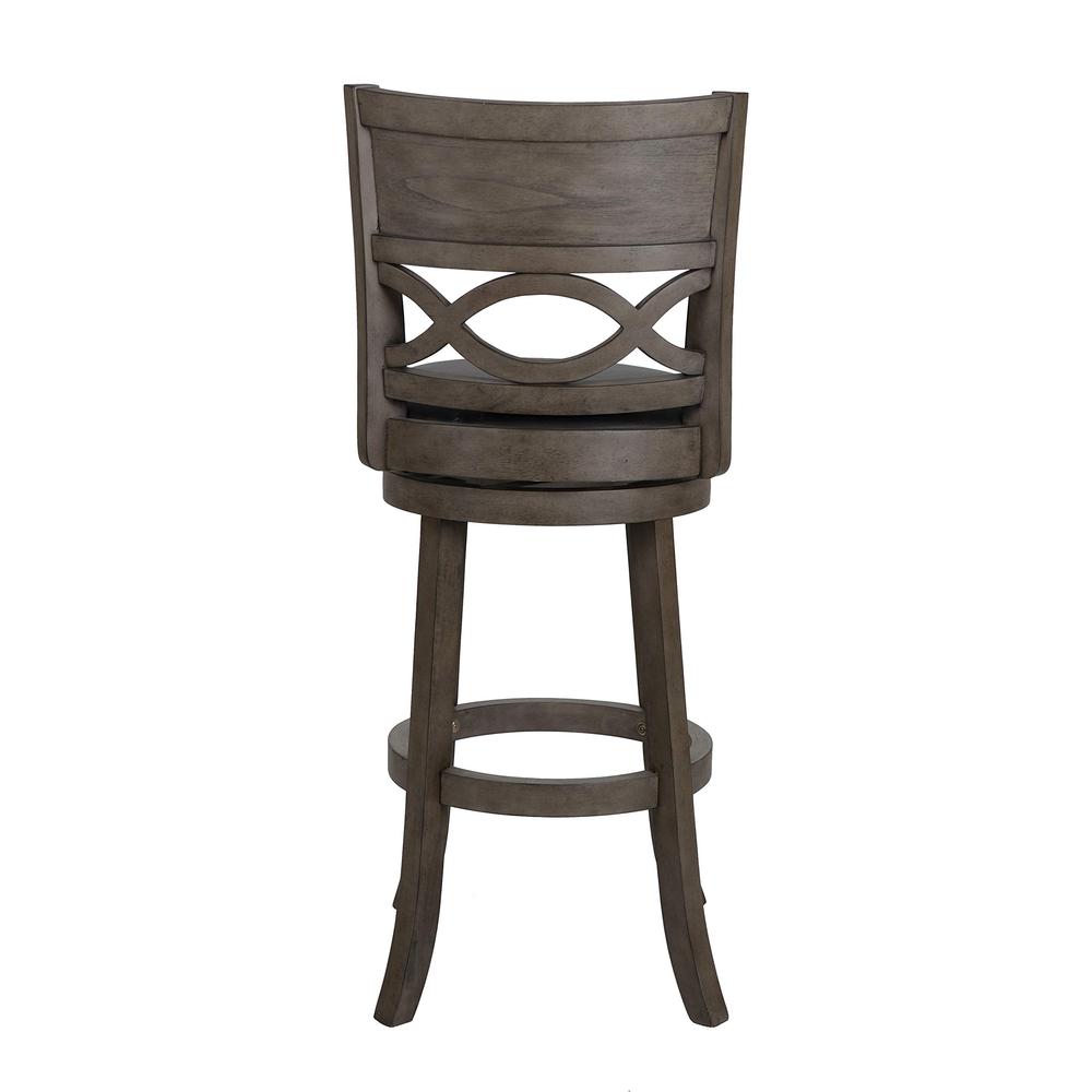 New Classic Manchester Gray Wood Swivel Bar Stool with PU Seat (Set of 2)