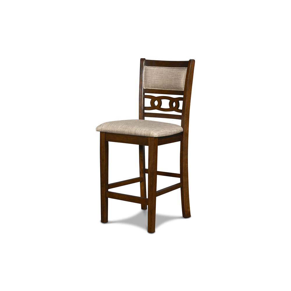 Gia Cherry Wood Counter Chair with Fabric Seat (Set of 4)