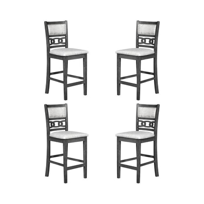 Gia Gray Wood Counter Chair with Fabric Seat (Set of 4)