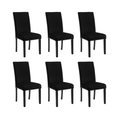 Celeste Black Wood Upholstered Dining Chair (Set of 6)