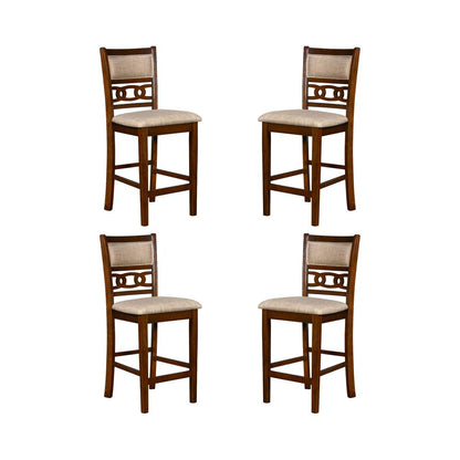 Gia Cherry Wood Counter Chair with Fabric Seat (Set of 4)