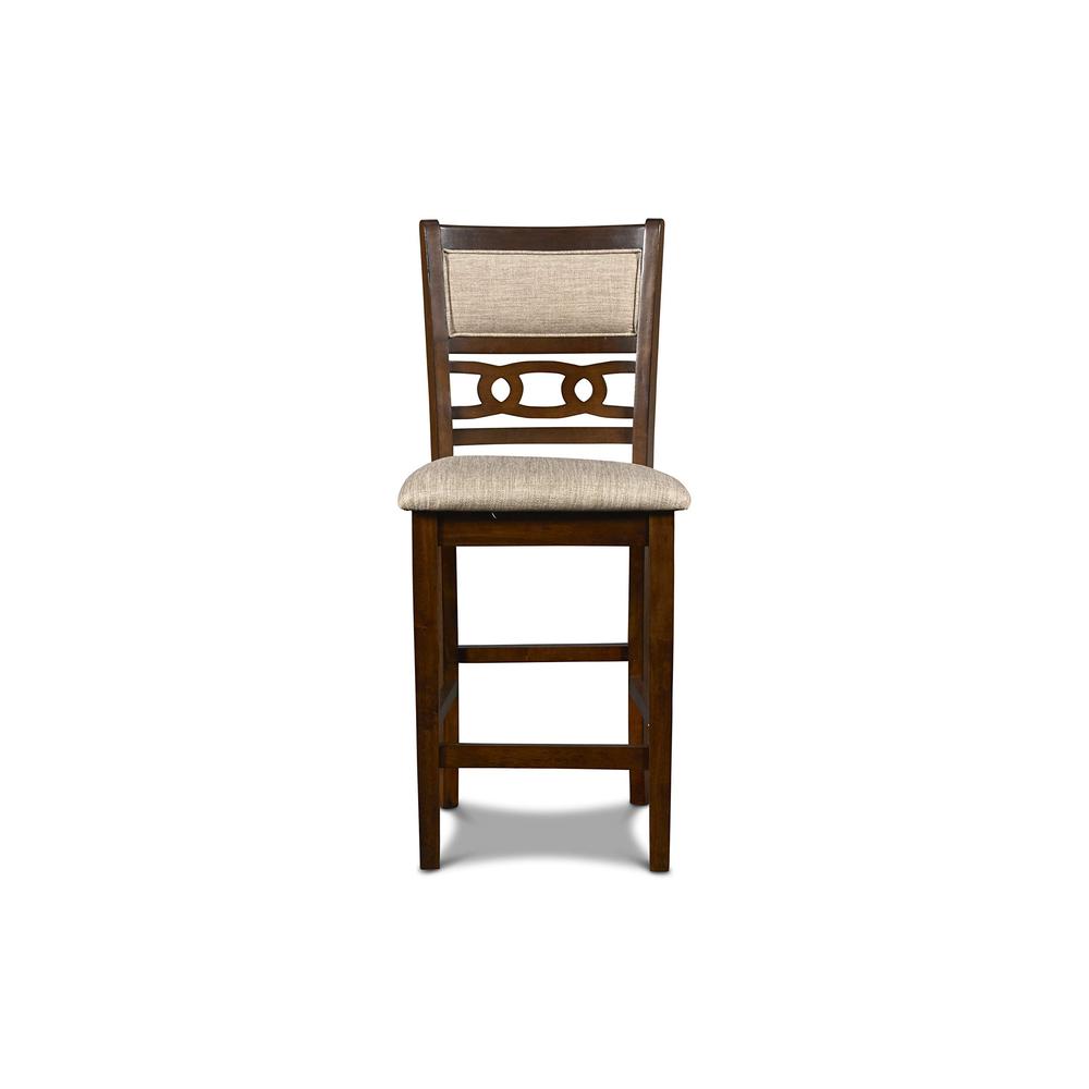 Gia Cherry Wood Counter Chair with Fabric Seat (Set of 4)