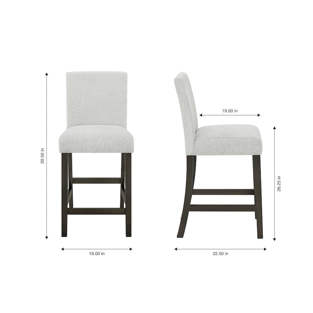 Carissa Wood Counter Chair in Stone (Set of 2)