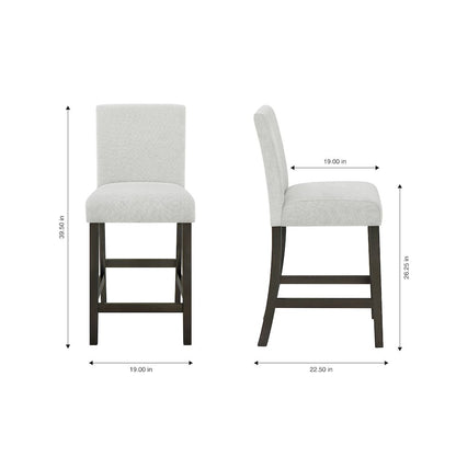 Carissa Wood Counter Chair in Stone (Set of 2)