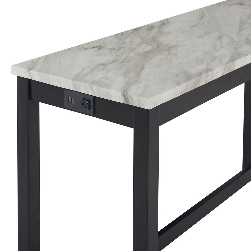 Furniture Celeste 4-Piece Faux Marble & Wood Bar Set in Gray