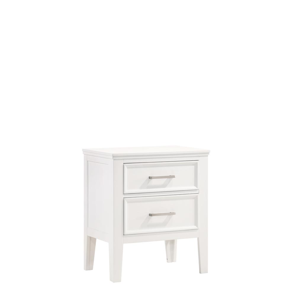 Andover 4-Piece King Wood Bedroom Set with Nightstand in White