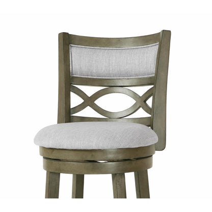 Manchester 29" Solid Wood Bar Stool with Fabric Seat in Ant Gray