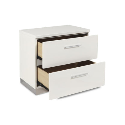 Furniture Sapphire Solid Wood 2-Drawer Nightstand in White