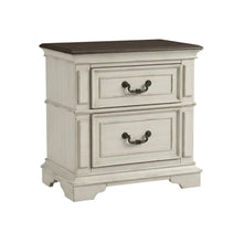 Antique White Nightstand with Solid Wood Frame for Bedroom Storage