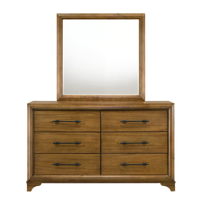 Talcott 4Pc Wood C King Bedroom Set, Nightstand in Honey/Brown