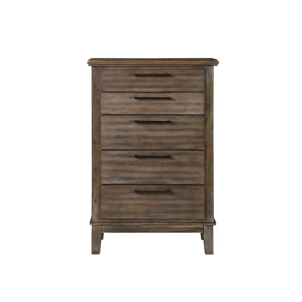 Furniture Cagney 6-Piece Queen Wood Bedroom Set in Brown