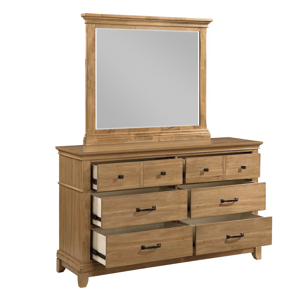 Sunstone 5-Pc Wood Cal King Bedroom Set w Chest in Honey
