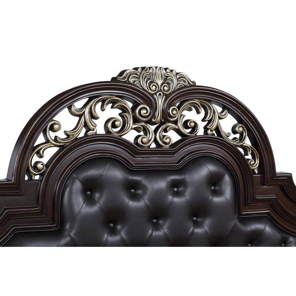 Furniture Maximus Contemporary Solid Wood 5/0 Q Bed in Brown