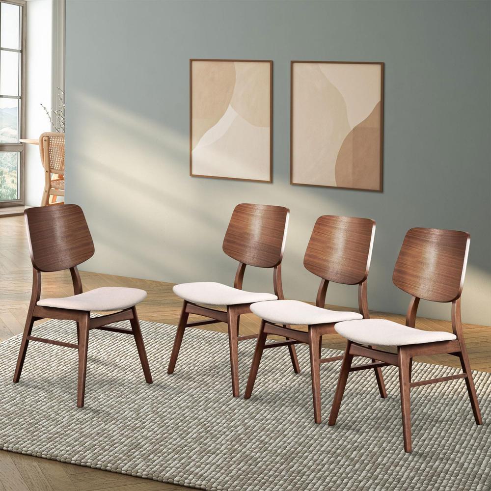 Oscar Walnut Solid Wood Dining Chair (Set of 4)