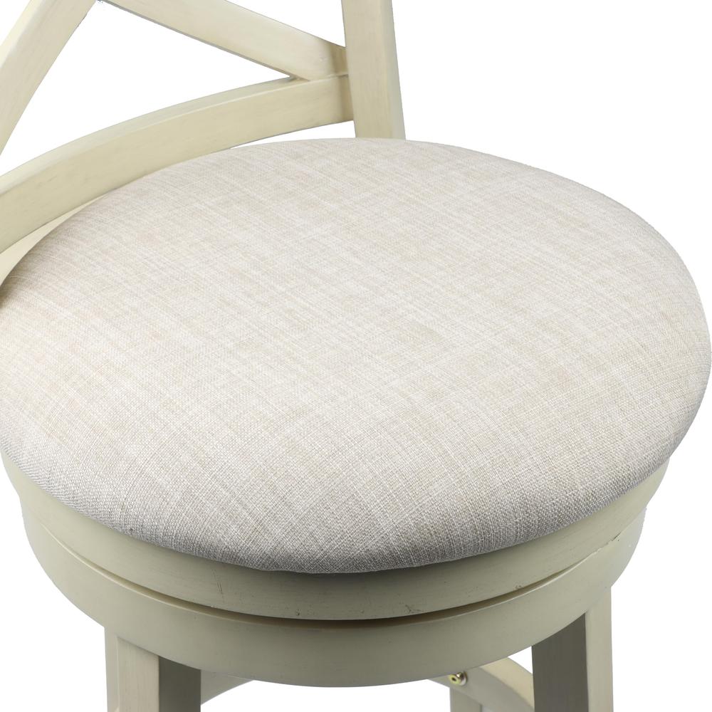 York White Solid Wood Swivel Bar Stool (Set of 2)