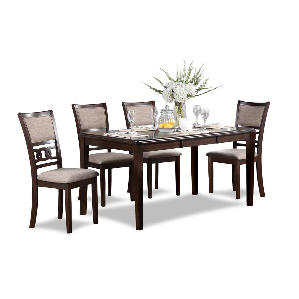 Gia 5-Piece 60" Wood Rectangular Dining Set with 4 Chairs in Cherry