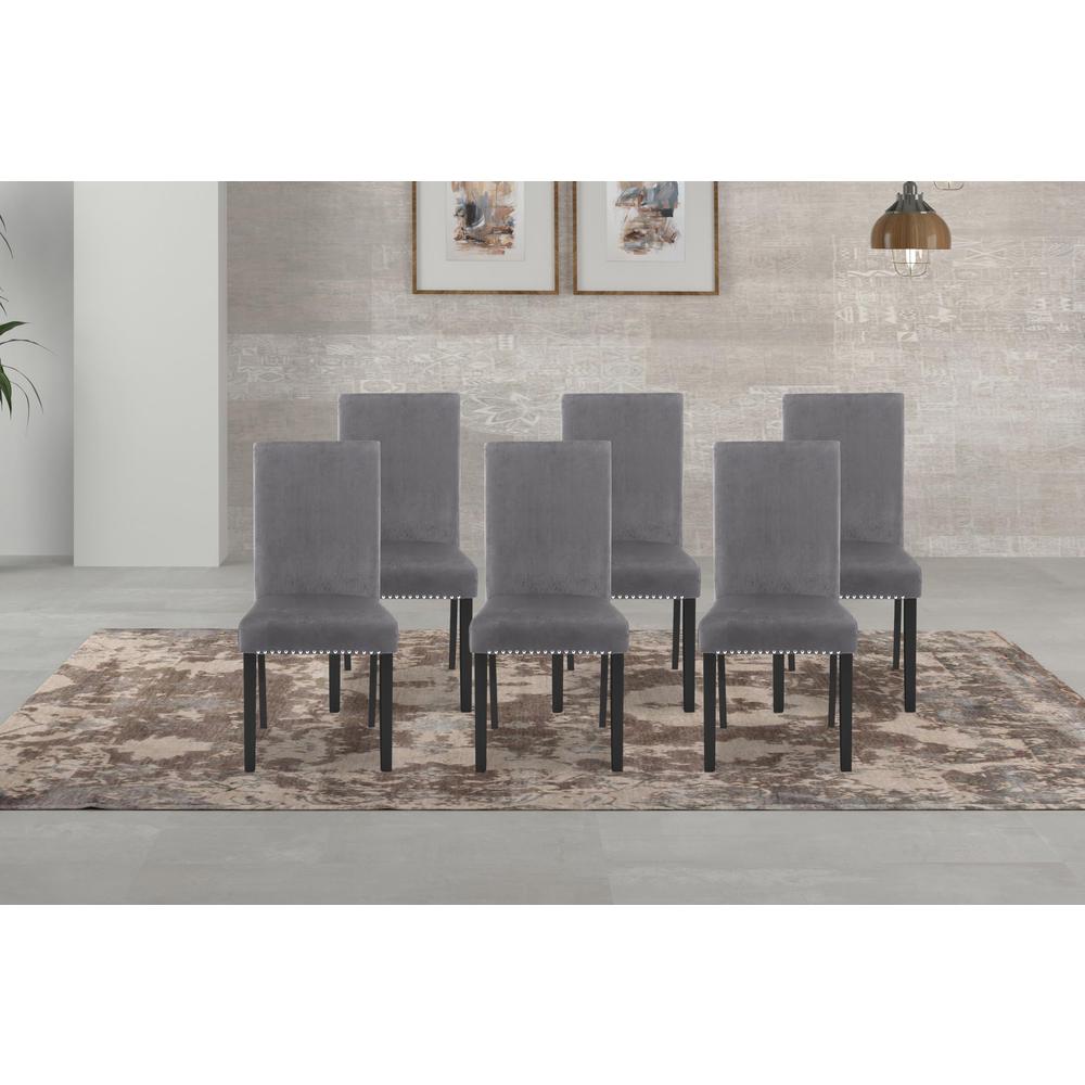 Celeste Gray Wood Upholstered Dining Chair (Set of 6)