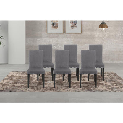 Celeste Gray Wood Upholstered Dining Chair (Set of 6)
