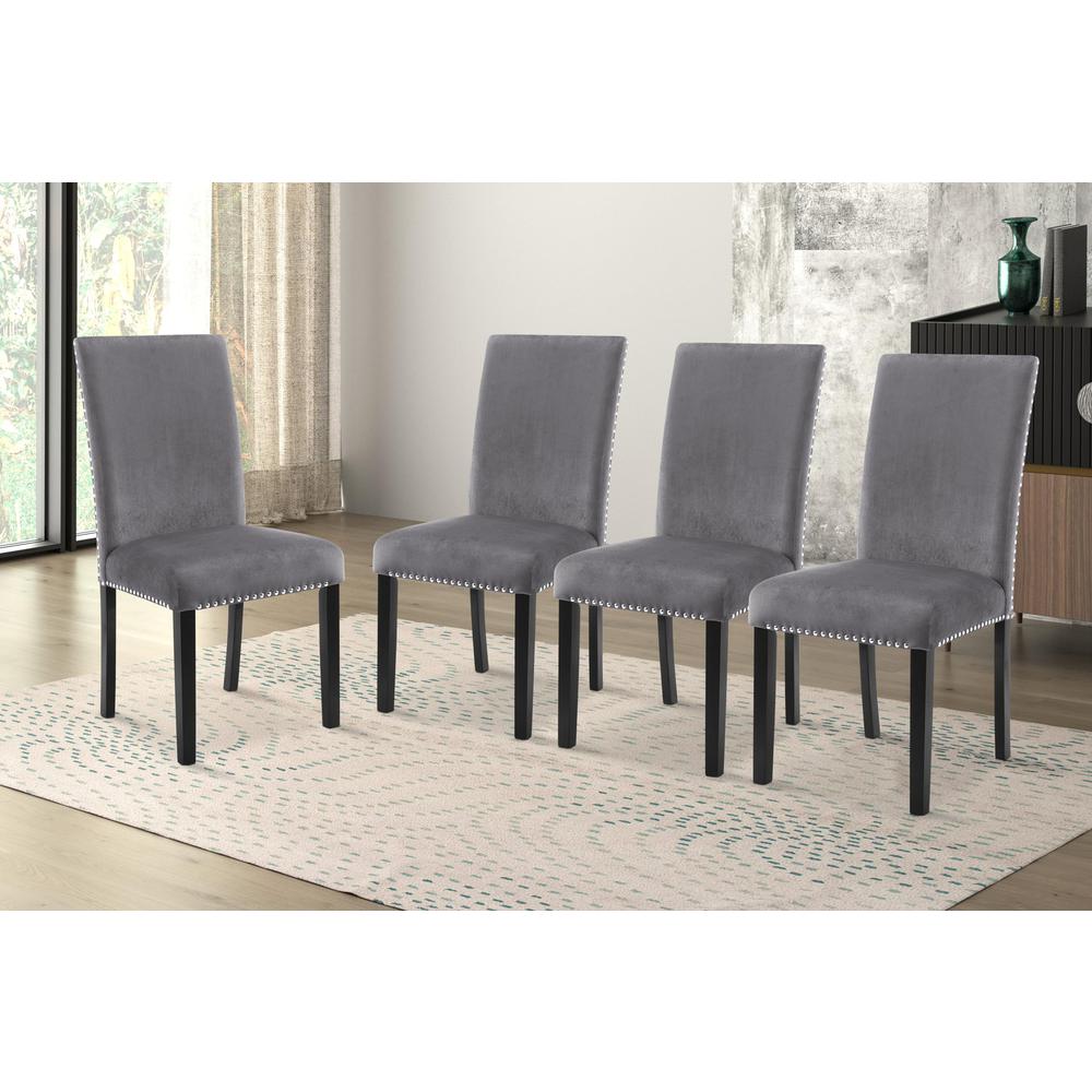 Celeste Gray Wood Upholstered Dining Chair (Set of 4)