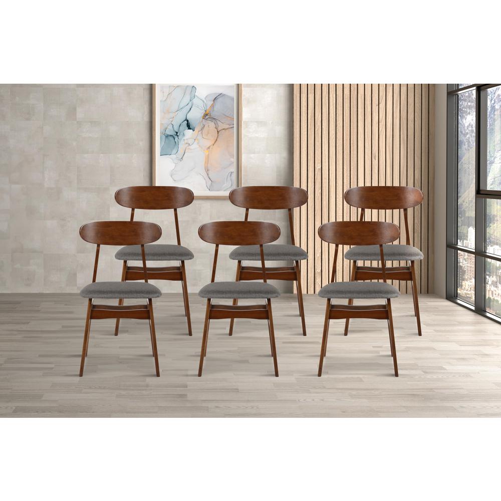 Morocco Dark Gray Solid Wood Dining Chair (Set of 6)