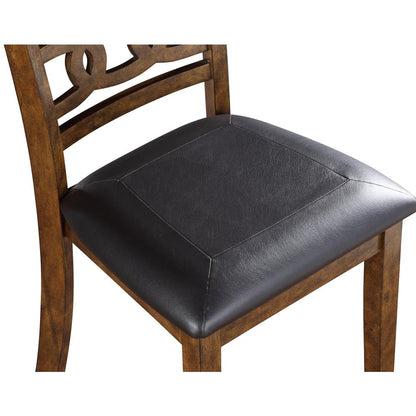 Gia Brown Wood Dining Chair with PU Seat (Set of 4)