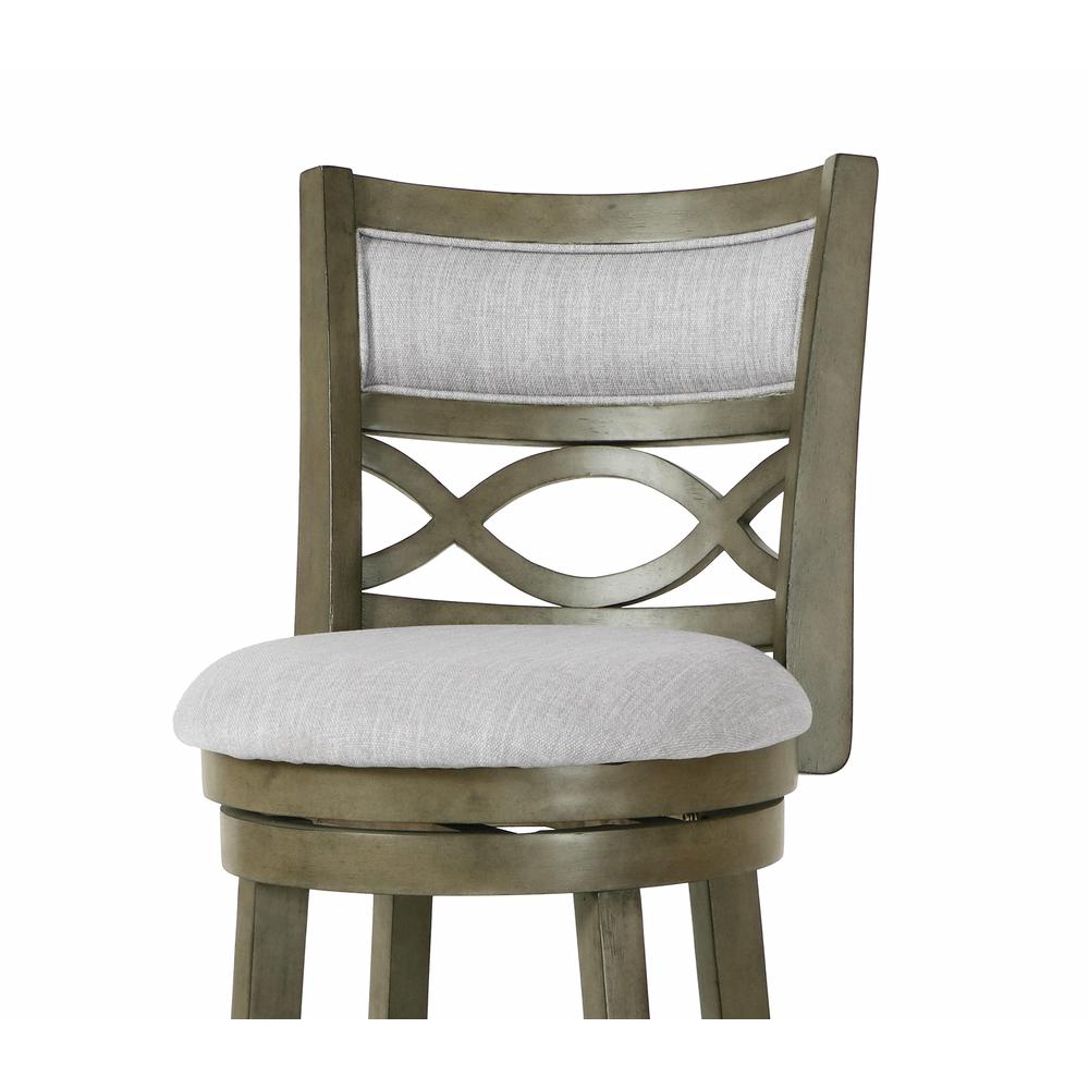 New Classic Manchester Gray Wood Swivel Bar Stool with Fabric Seat (Set of 2)