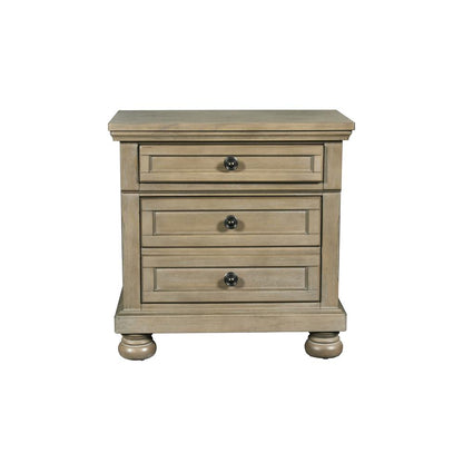 Allegra 4-Piece King Wood Bedroom Set with Nightstand in Pewter