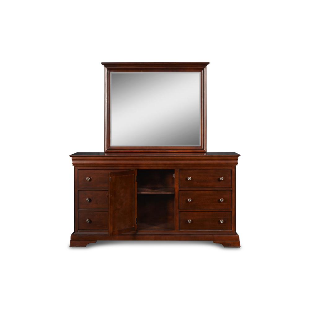 Furniture Versailles Solid Wood Engineered Wood Dresser in Cherry