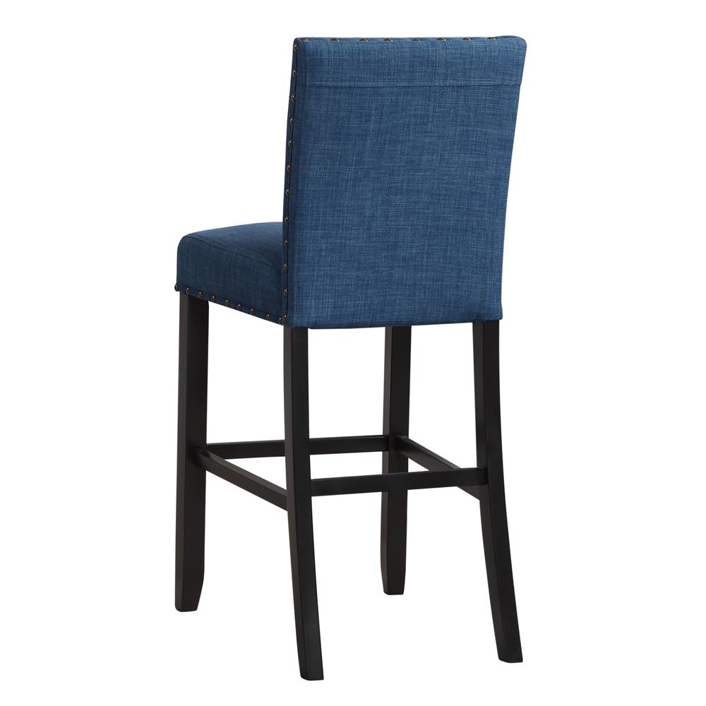 Furniture Crispin Solid Wood 29" Barstool - Marine Blue (Set of 2)
