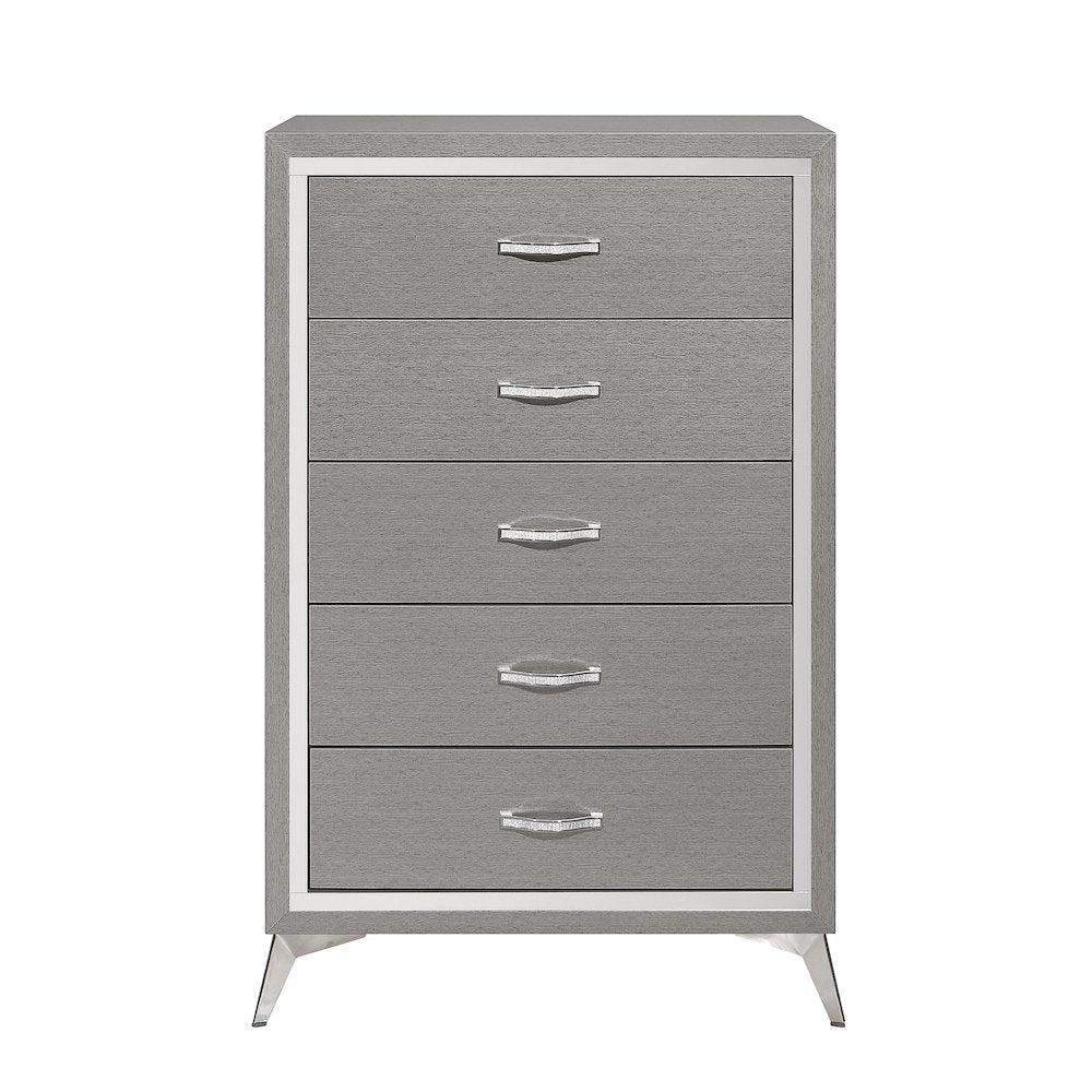 Huxley 3-Pc Wood Bedroom Set with Chest in Gray
