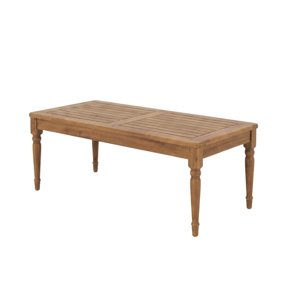 Brown Solid Wood Coffee Table, Outdoor Coffee Table for Patio