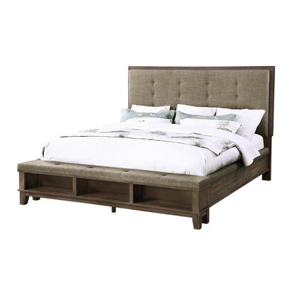 Cagney 5-Piece Cal King Wood Bedroom Set with 2 Nightstands in Brown